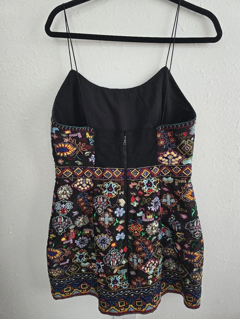 Alice & Olivia By Stacey Bendel Florencia Embellished Mini Dress Sz 12 - Picture 9 of 11